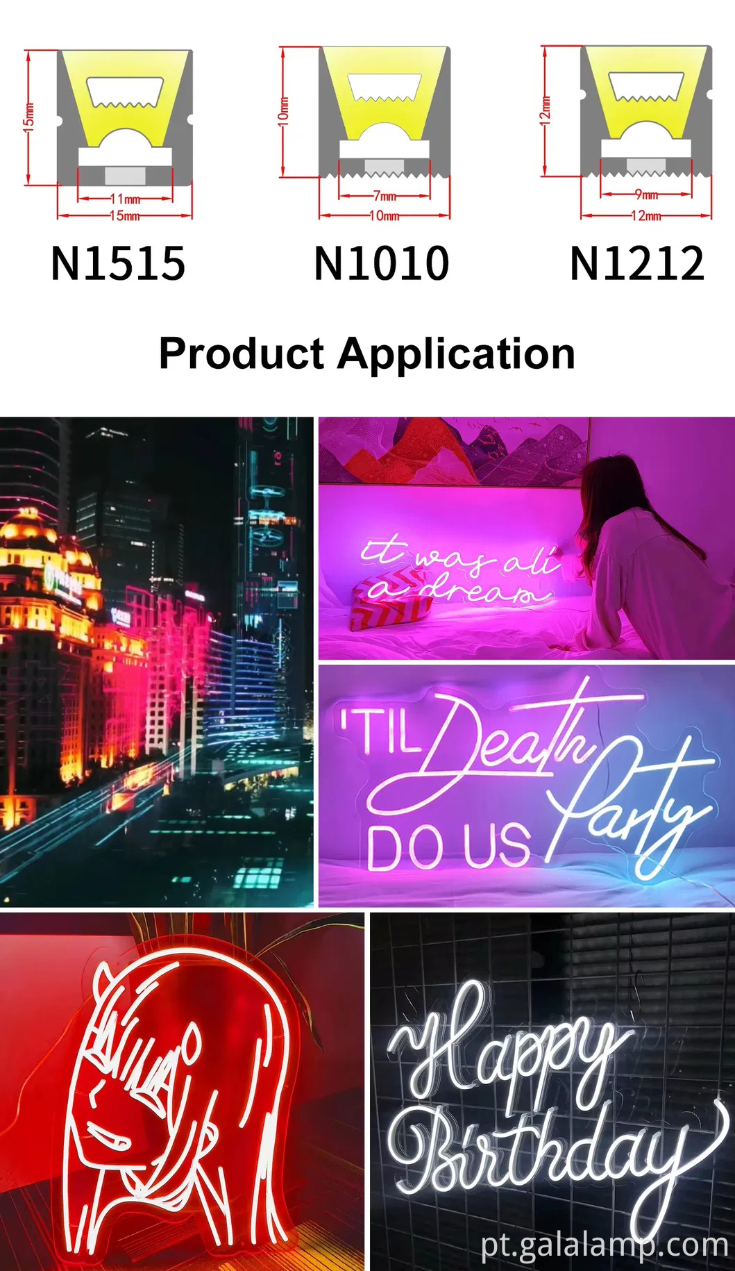 Faixa de luz neon flexível à prova d'água 5m SMD 2835 Sinais externos